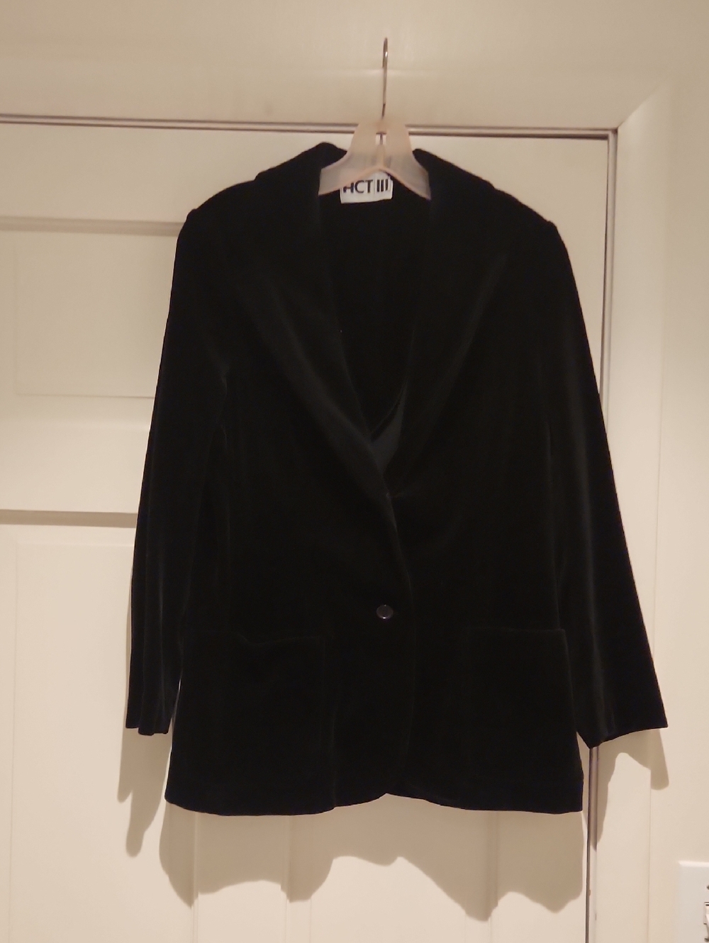 ACT III Vintage 80s Women's Black Velvet Double-Button Blazer